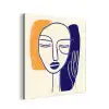 Minimalistisch - Gezicht - Hand - Oranje - Blauw aluminium wit klein -3d