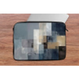 Rechthoeken - Abstract - Blauw laptophoes neopreen klein -tafel
