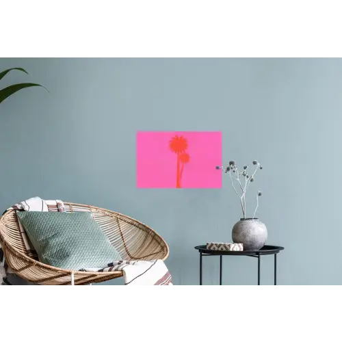Palmbomen - Modern - Roze Muursticker klein -plant