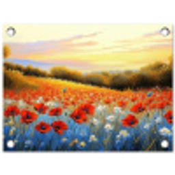 Klaproos - Bloemenveld - Kleurrijk tuinposter los doek klein -3d