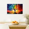 Boom - Kleurrijk - Verflook - Abstract Canvas - Meerluiken 3 luik klein -sfeer4