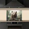 Bruine beer - Wilde dieren - Bloemen - Planten keuken achterwand spatscherm klein -sfeer1