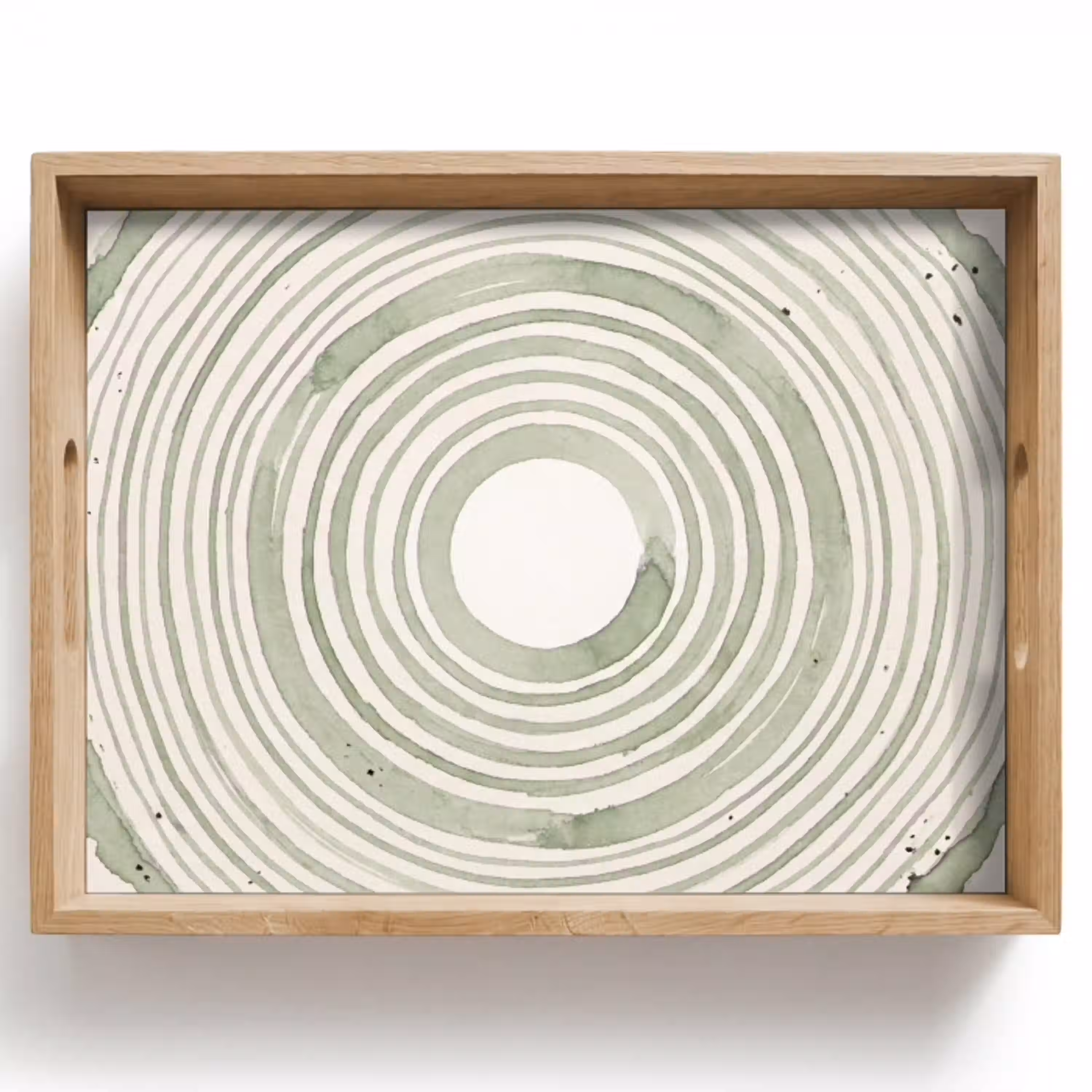 Abstractie - Cirkels - Waterverf - Groen - Modern Dienblad Rechthoek middel -z3d_shopping