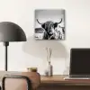 Koe - Schotse hooglander - Zwart - Wit - Dier - Natuur - Wild aluminium wit klein -sfeer5
