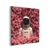 Bloemen - Roze - Astronaut aluminium wit klein -3d