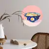 Noodles - Kom - Blauw - Illustratie Wandcirkel behangsticker klein -sfeer3