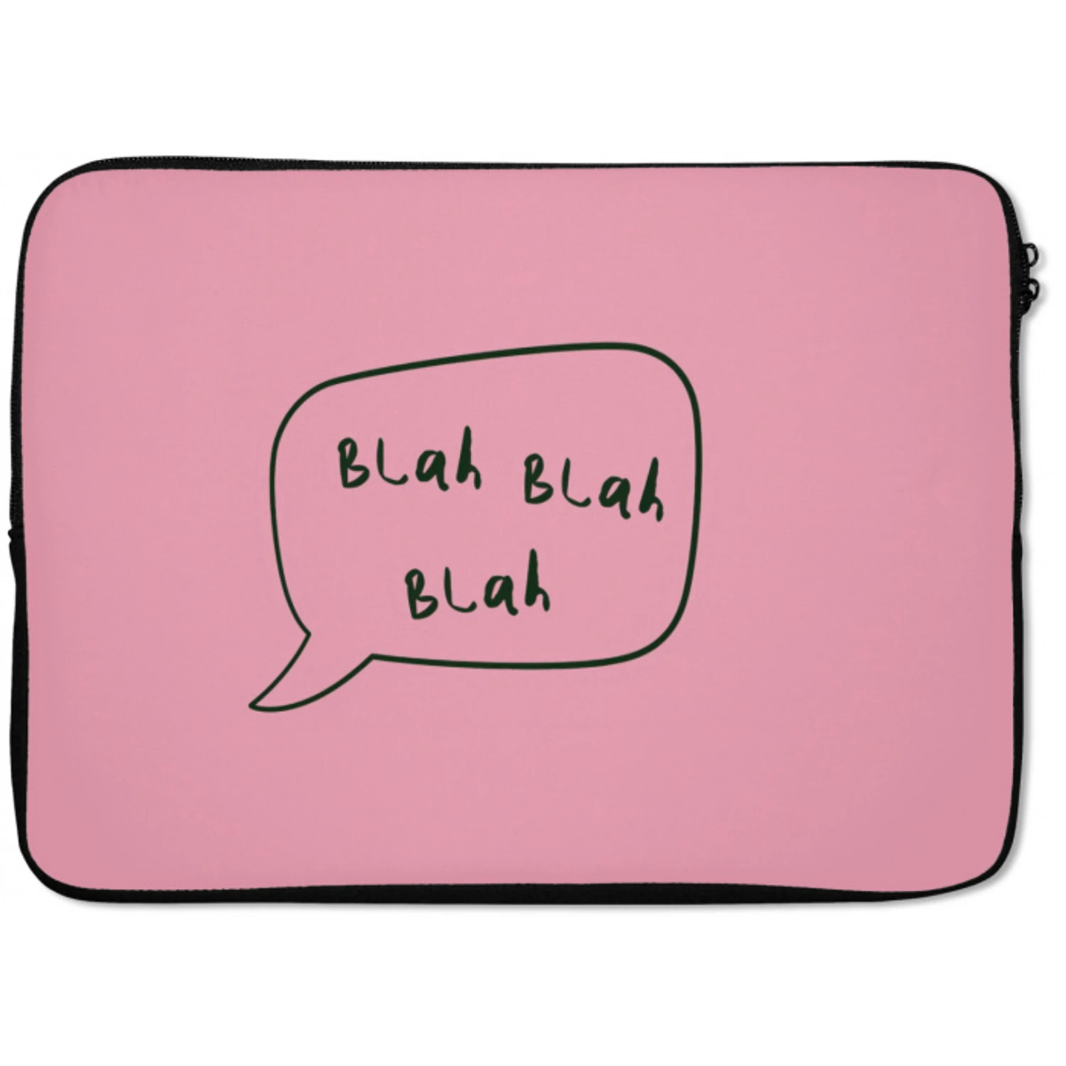 Tekstwolkje - BLAH BLAH BLAH - Roze laptophoes neopreen klein -zkaufland3dotto