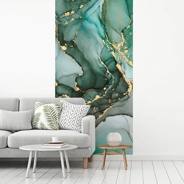 Goud - Marmer - Groen - Luxe - Marmerlook - Grijs fotobehang vinyl groot -woonkamer