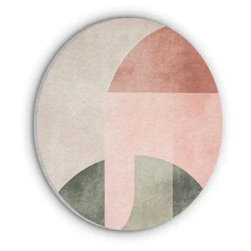 Cirkel - Abstract - Roze Akoestische PET Vilt - Rond klein -3d