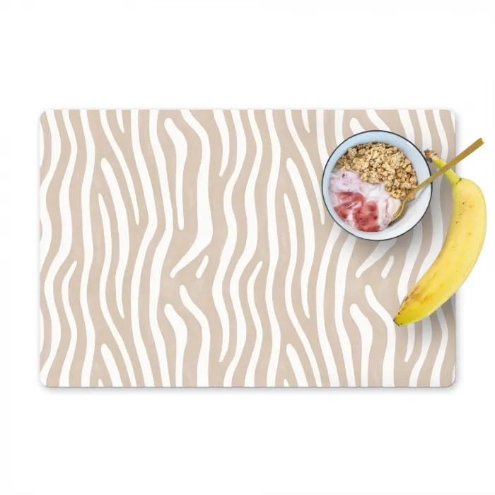 Abstract - Zebra - Beige Placemat vinyl groot 368 -zzzproduct_Kitchenyeah-website