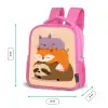 Luiaard - Vos - Kat - Slaperig Kinderrugzak - Roze middel -productfoto_formaten