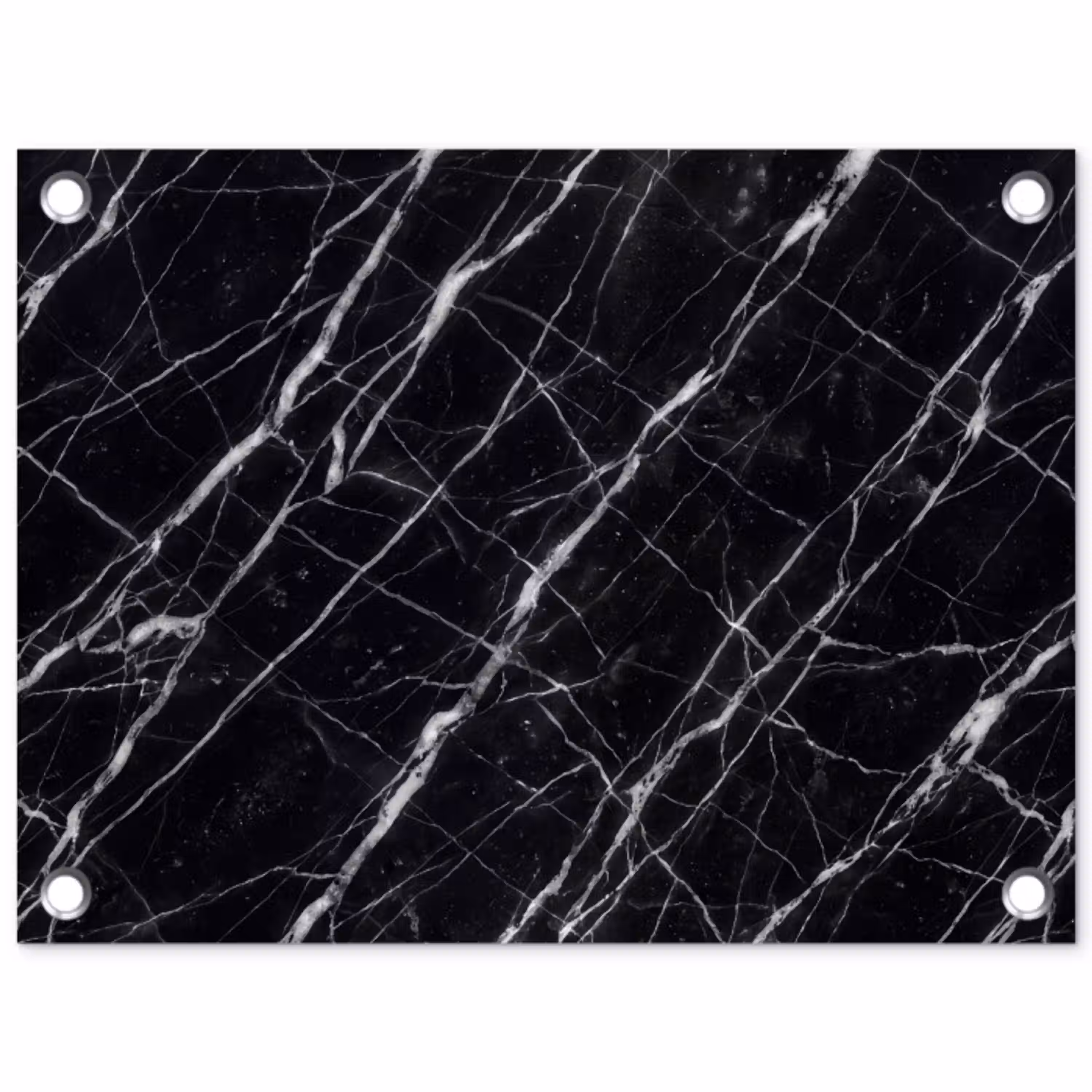 Marmer - Aders - Abstract - Zwart tuinposter los doek klein -3d