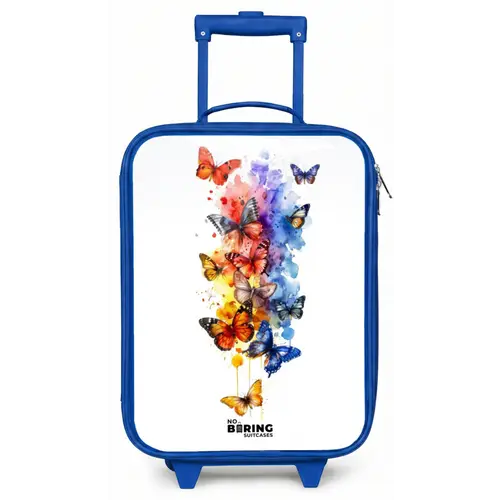 Vlinderzwerm Kinderkoffer - Blauw klein -zz3dotto