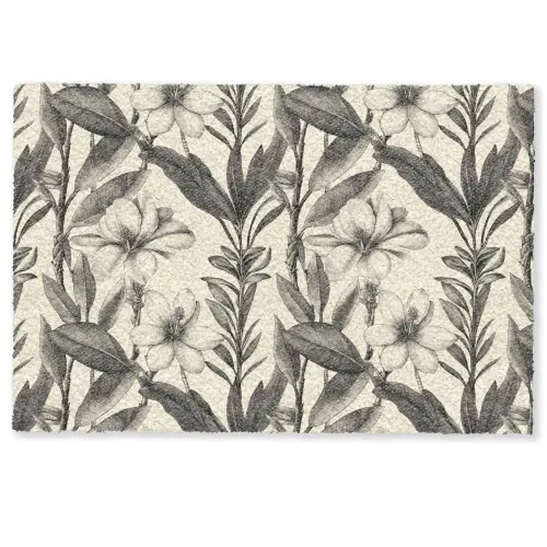 Klassiek - Botanisch - Zwart - Beige Deurmat klein 898 -zkaufland3d