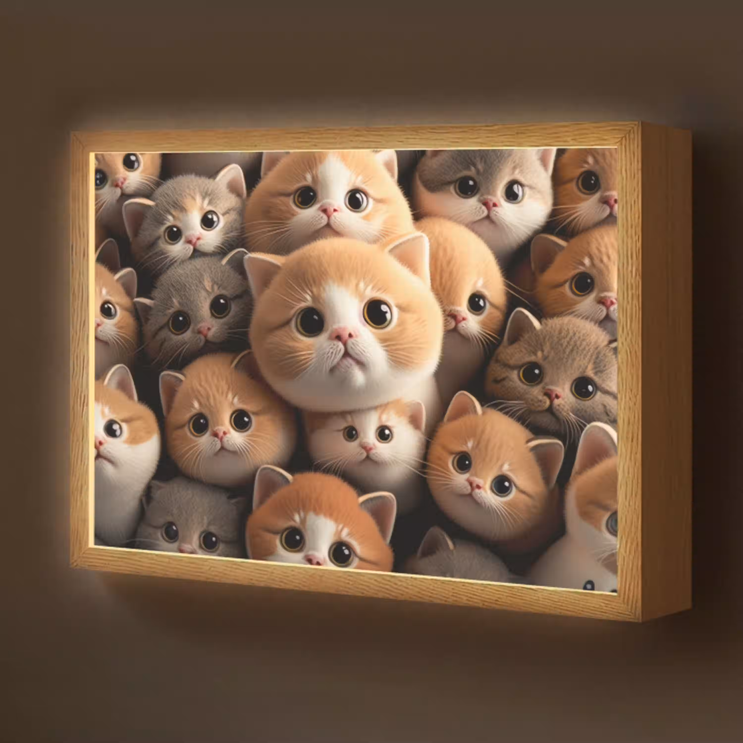 Katten - Huisdieren - Kitten - Design - Jongens - Meisjes Light Box met batterij (Wandlamp kind) middel -z3d_website