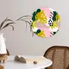 Tropisch - Bladeren - Jungle - Roze - Groen Wandcirkel plexiglas klein 852 -sfeer4