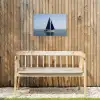 Zeilboot - Zee - Blauw Tuinposter op houten frame 2 cm dik klein -sfeer4