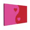 Minimalistisch - Rood - Roze - Hartjes Tuinposter op houten frame 2 cm dik klein -3d