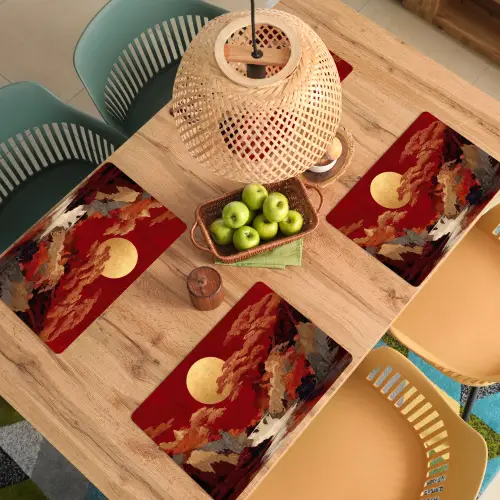 Volle maan - Landschap - Waterval Placemat vinyl groot -zzsfeer5_Kitchenyeah-website