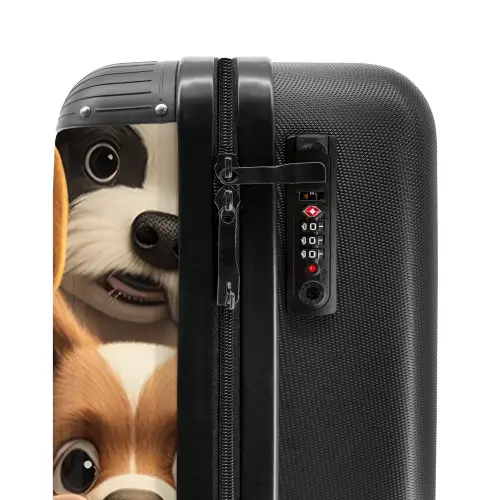 Vrolijke Hondjes Koffer - NBS - Handbagage middel -slot