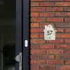 Lichtbeige met plant - Traditioneel Naambord Huisje klein -sfeer2