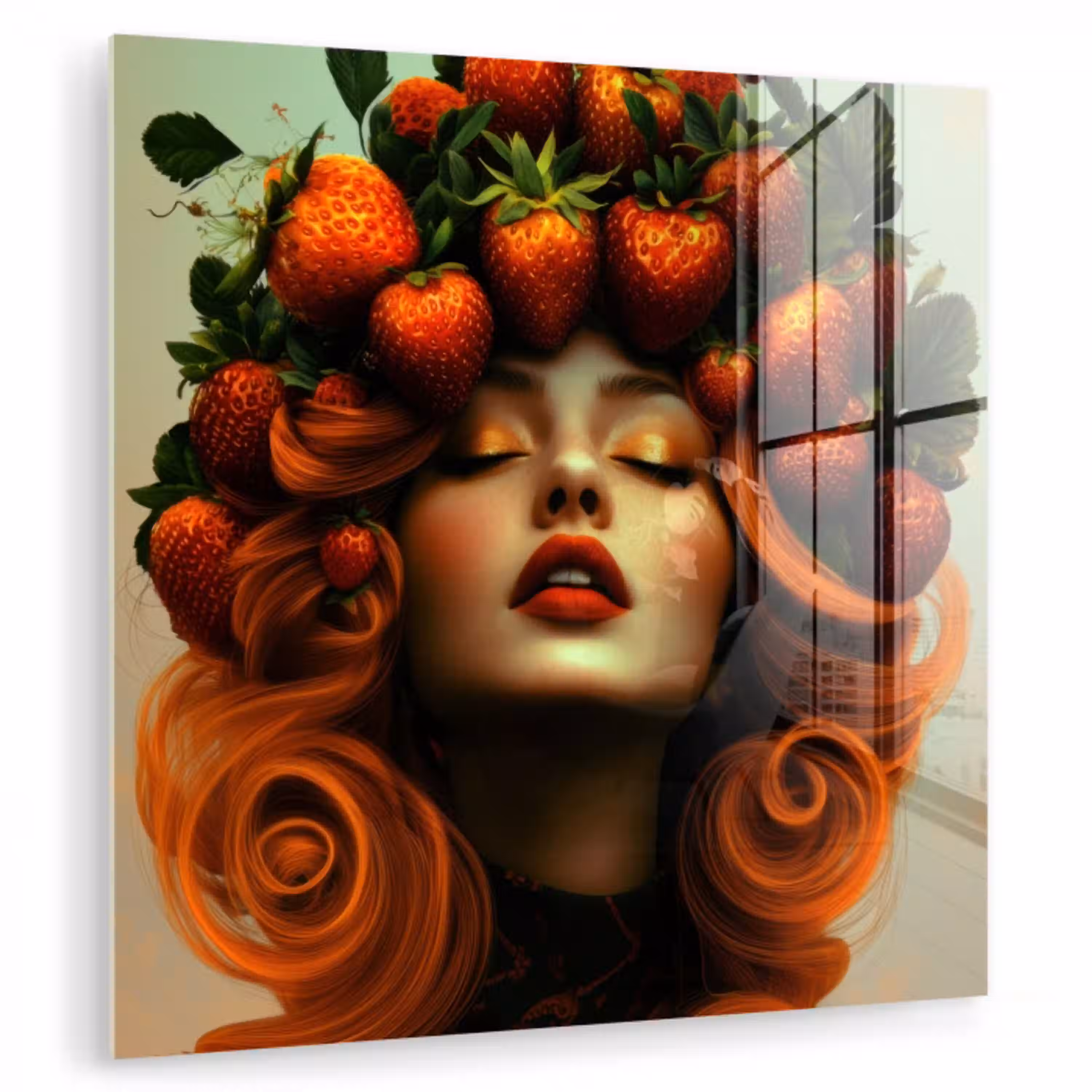 Vrouw - Aardbeien - Kroon plexiglas 5mm klein -zzzproduct_nieuw