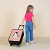 Pinguïn - Stippen - Roze - Minimalistisch Kinderkoffer - Zwart klein -sfeer1