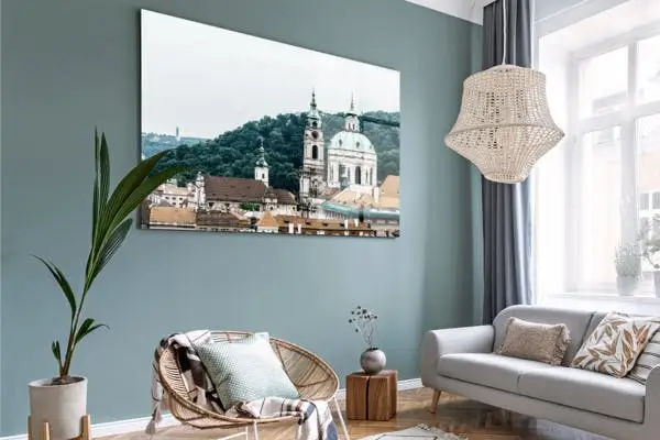 Foto van kerk op plexiglas