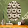 Donuts - Chocolade - Wit - Beige Wandcirkel Ovaal Glas middel -sfeer2