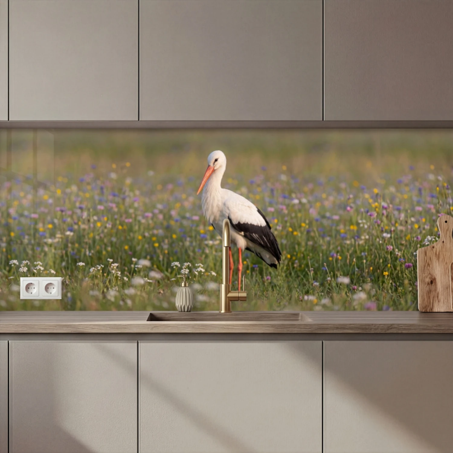 Ooienvaar - Bloemen - Weide - Kleurrijk keuken achterwand 2 middel zz_3dshopping