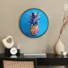 Ananas - Blauw - Tropisch - Vrolijk Fotolijst rond zonder passe partout klein -sfeer1