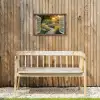 Doorkijk - Bloemen - Natuur - Zon - Pad Tuinposter op houten frame 2 cm dik klein -sfeer4