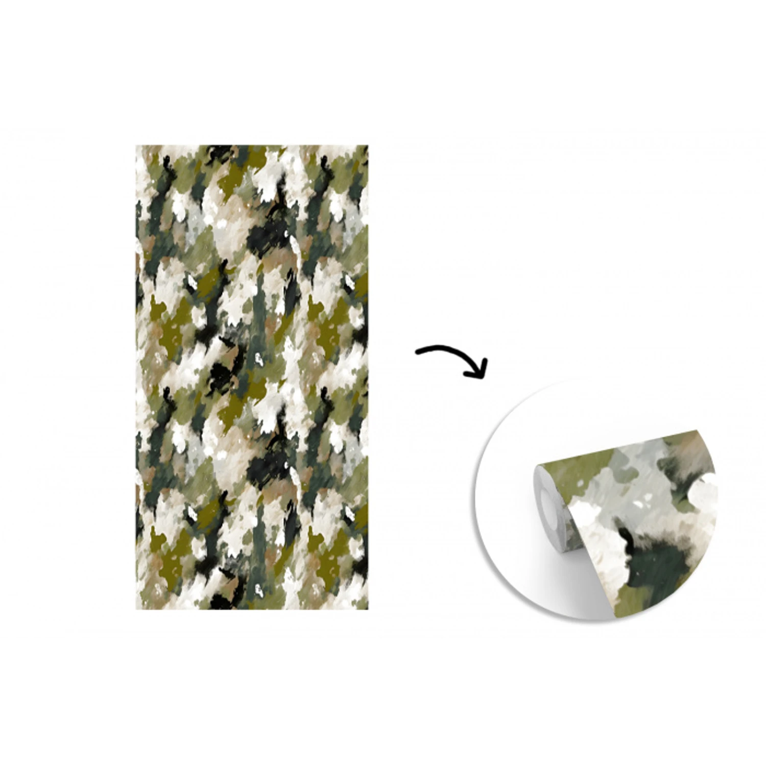 Donker - Groen - Camouflage - Schilderachtig fotobehang vinyl groot 64 -3d