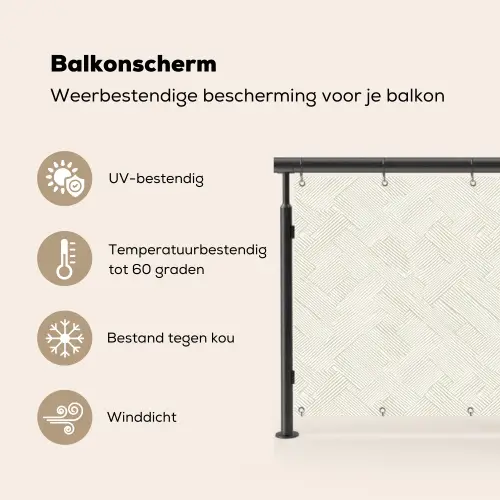 Textuur - Abstract - Beige Balkonbeschermer Duitsland klein 596 -specs_NL