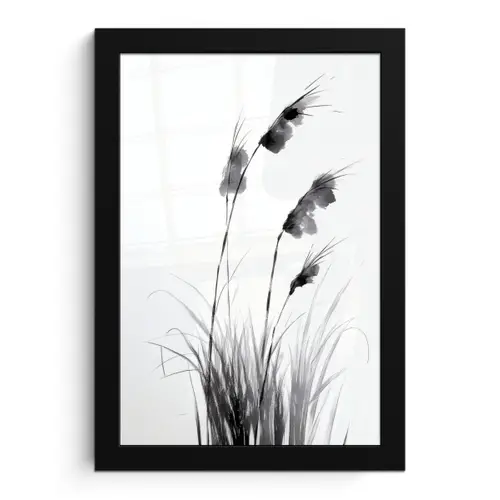 Minimalistisch - Stelen - Wit fotolijst zwart zonder passe partout klein -3d