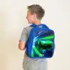 Raceauto - Felgroen - Lichtstralen - Snelheid Kinderrugzak - Blauw middel -sfeer2