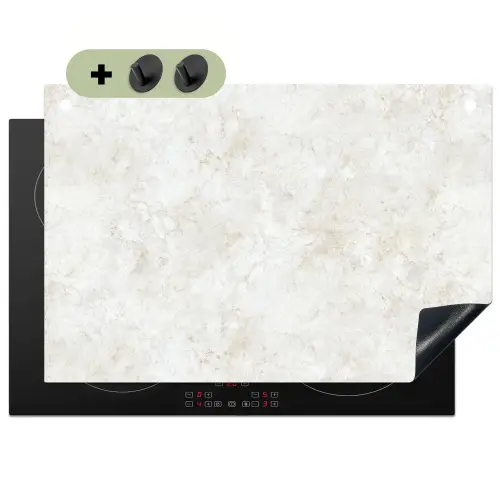 Beige - Marmer - Aders Inductie beschemer met haakjes klein 777 -3d