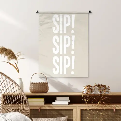 Vintage - Decoratie - Japandi - Wit Wandkleed katoen klein -sfeer5
