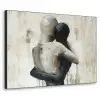 Abstract - Liefde - Zwart wit - Modern Textielframe - compleet frame klein -3d