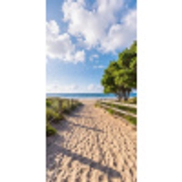 Strand - Zandpad - Oceaan - Natuur Behang Vlies klein -3d_website