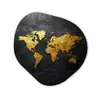 Wereldkaart - Goud - Steen Wandcirkel Organisch Plexiglas middel -3d