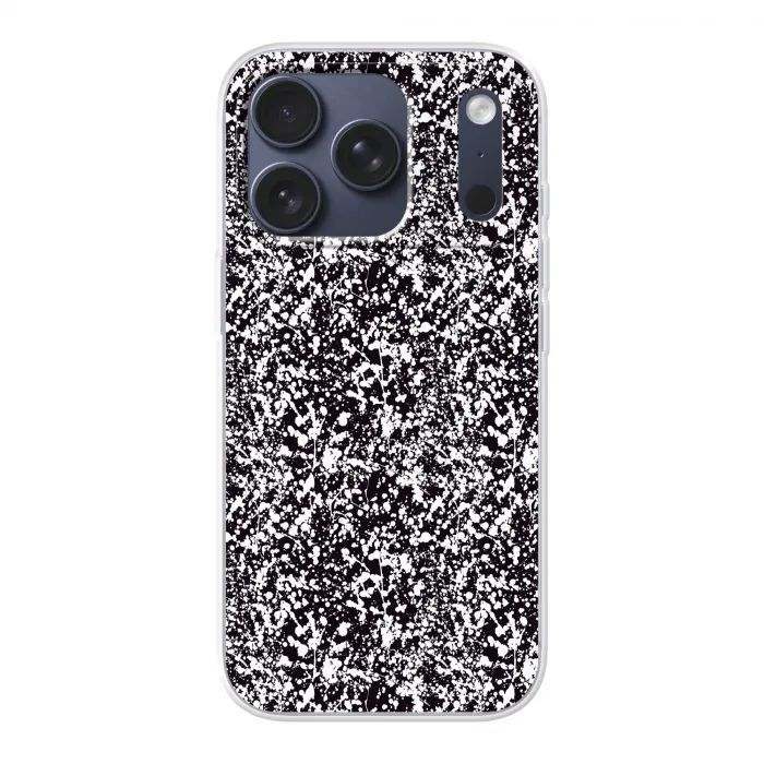 Spat - Stippen - Zwart - Wit Telefoonhoesje iPhone 17 Pro klein 878 -3d