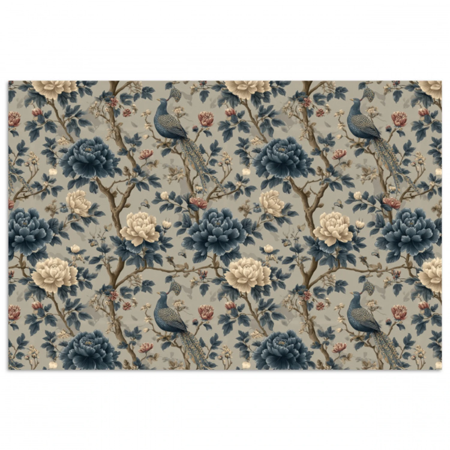 Pauw - Bloemen - Blauw poster papier klein 62 -3d