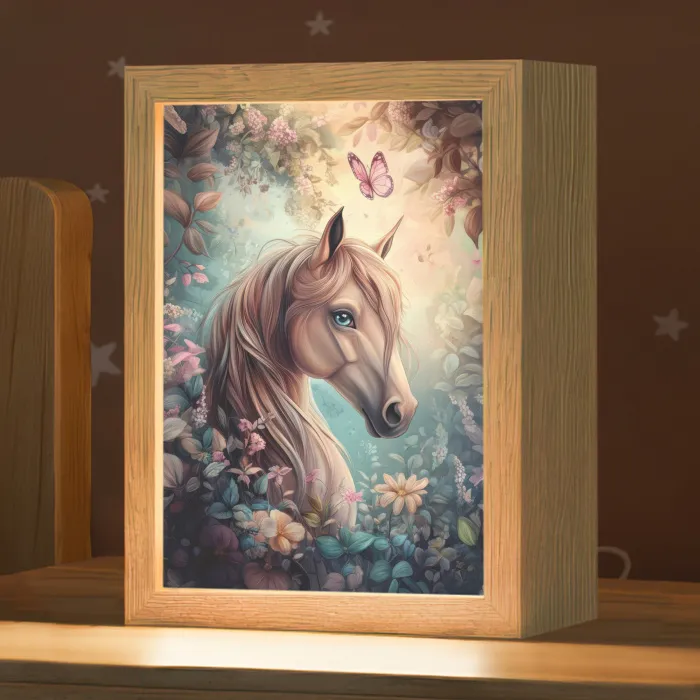 Paard - Bloemen - Vlinders Light Box met kabel klein -zzz_3d_website