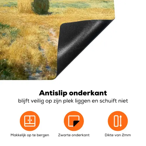 Landschap - Strobalen - Bergen - Wolken Inductie beschermer vinyl 3mm klein -zzzzzzz-td-onderkant