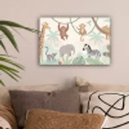 Jungle - Dieren - Groen canvas 2cm klein -sfeer1