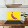 Banaan - Grafisch - Geel keuken achterwand spatscherm klein -sfeer2