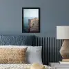 Houten steiger - Helderblauwe lucht fotolijst zwart zonder passe partout klein -sfeer3