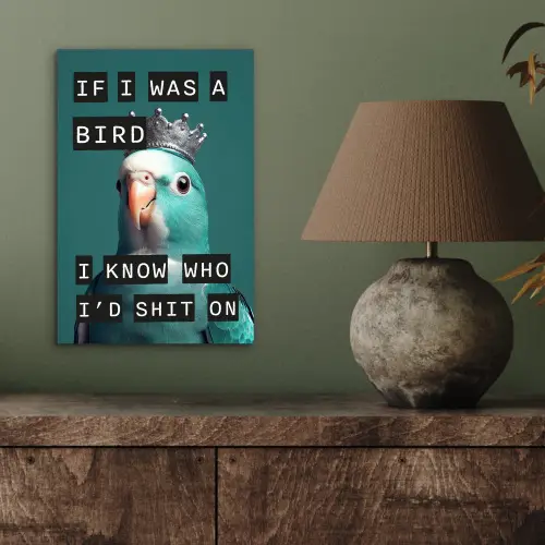 Parkiet - Turquoise - Quotes - Decoratie aluminium wit klein -sfeer2
