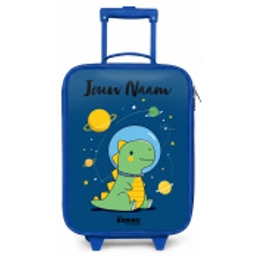 Dino - Planeet - Ster - Blauw Kinderkoffer - Blauw klein -zz3dotto